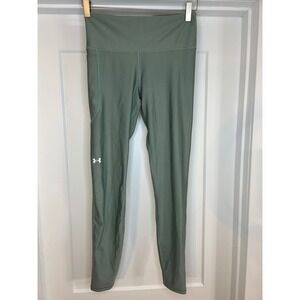 Under Armour Womens Compression Leggings Sage Green Side Pocket Medium Workout